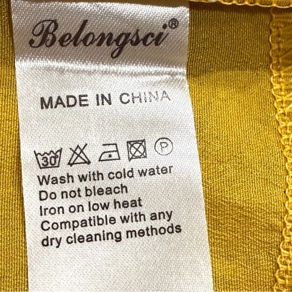 Belongsci Mustard Floral Mini Dress – Boho-Chic Sunshine Style (Size S) - Picture 13 of 16